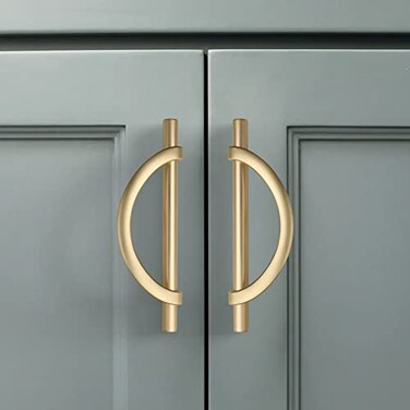 Amerdeco 10 Pack Brushed Gold Cabinet Pulls 5 Inch(128MMHole Centers Kitchen Cabinet Handles Hardware Kitchen Handles for Cabinets Cupboard Handles Drawer Pulls