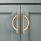 Amerdeco 10 Pack Brushed Gold Cabinet Pulls 5 Inch(128MMHole Centers Kitchen Cabinet Handles Hardware Kitchen Handles for Cabinets Cupboard Handles Drawer Pulls