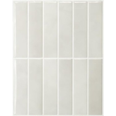 Smart Tiles Peel and Stick backsplash, Stacked WhiteGrey, 11.43"x9