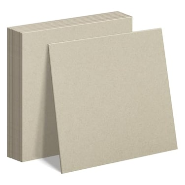 AUEAR 20 Pack 12x12 Inch Chipboard Sheets 50pt, Grey
