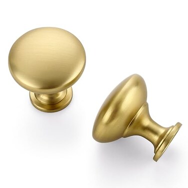 Ravinte Gold Round Zinc Cabinet Knobs,1-1/6 Inch,20 Pack