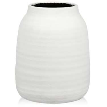 Briful Rustic Ceramic Vase 7.1 Inch, Farmhouse Table Decorative Flower Vase
