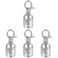 DOITOOL 4-Pack Stanchion Rope End Hooks, 1 inch Silver Barrier Rope Caps
