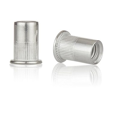 EZ-NUTUL Rivet Nut Installation Tool Set Flat Head Rivnut Threaded Insert Nut Kit SAEMetric for Metal Heavy Duty Zinc Plated Nutsert (1/4-20(Rivet Nut-60pcs, Stainless