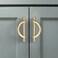Amerdeco 10 Pack Brushed Gold Cabinet Pulls 3.75 Inch(96MMHole Centers Kitchen Cabinet Handles Hardware Kitchen Handles for Cabinets Cupboard Handles Drawer Pulls