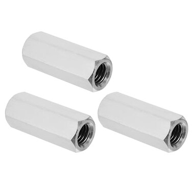 PATIKIL 1/2"-13 UNC 304 Stainless Steel Hex Coupling Nuts, 3Pcs 1.57" Length Fully Threaded Rod Coarse Coupling Nut Studding Connector Fasteners, Silver Tone
