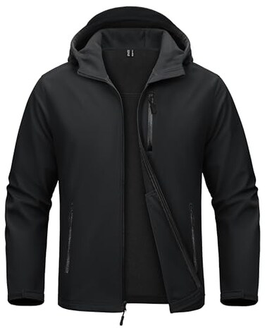 MAGCOMSEN Men's Jacket Waterproof Fleece Lightweight Softshell Rain Coat