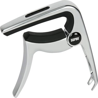 SGPRO SG-GC20A 3-in-1 Guitar Capo with Pin Puller, Silver