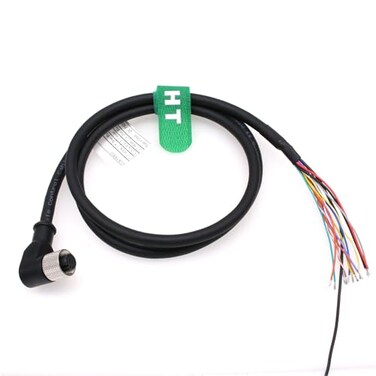 HangTon Cognex in-Sight 7000 Cable Right Angle M12 A-Coded 12 Pin Female to Flying Lead for Baumer Keyence IV3 Camera Encoder Sensor Vision Automation 1m