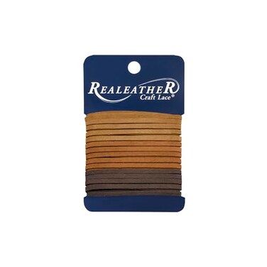 Realeather Sof-Suede Lace Combo 3 x 8 ft, Toast/Medium Brown/Chocolate