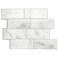 Smart Tiles Peel and Stick backsplash, Subway Carrara Marble, 11.55"x8.38