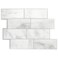 Smart Tiles Peel and Stick backsplash, Subway Carrara Marble, 11.55"x8.38