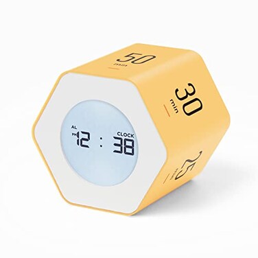 mooas Multi-Hexagon Clock Timer, Cube, Backlight, Countup/Down (Yellow