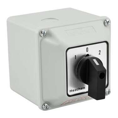 Heschen SZW26-20/D303.3D-BX Changeover Switch 20A 3 Position 1-0-2Large Box
