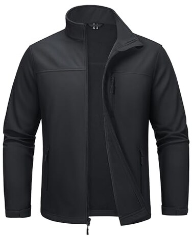 MAGCOMSEN Mens Lightweight Softshell Jacket Fleece Tactical Waterproof Coat