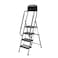 Valeo 4 Step Ladder with Handrails,500 Lbs Capacity,Folding Step Stool Ladder with Attachable Tool Bag,LightweightStorage Step Ladder 4 Step Folding,Multi-use for Home,Kitchen,Office,Black