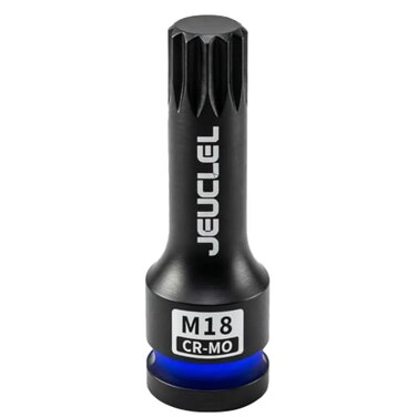 JEUCLEL M18 Triple Square Impact Spline Bit Socket, 18mm 1/2" Drive Socket