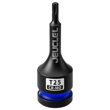 JEUCLEL T25 Torx Bit Socket, 1/2" Drive Torx Star 6 Point Impact Bit Socket