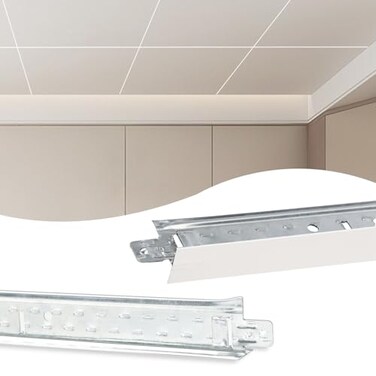 Muzata 10 Pack 6FT Drop Ceiling Main Beams White Galvanized Steel TT00