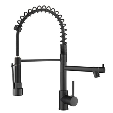 AIMADI Black Kitchen Faucet with Pull Down Sprayer,Matte Black