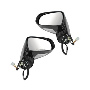 TRQ Driver and Passenger Side Mirror Assembly Set Power Heated Puddle Light