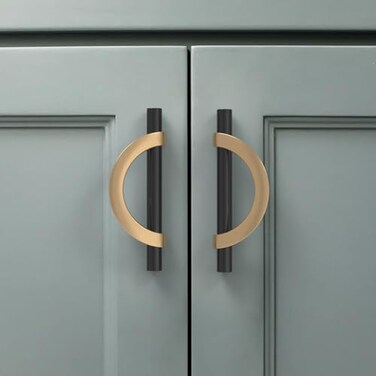 Amerdeco 6 Pack Champagne BronzeBlack Cabinet Pulls 3.75 Inch(96MMHole Centers Kitchen Cabinet Handles Hardware Kitchen Handles for Cabinets Cupboard Handles Drawer Pulls