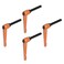 HARFINGTON 4pcs Adjustable Clamping Lever Handles M10 x 50mm Male Thread Bolt Knobs Rotating Screw Locking Quick Release Ratchet Push Button Handle, Orange