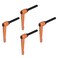 HARFINGTON 4pcs Adjustable Clamping Lever Handles M10 x 50mm Male Thread Bolt Knobs Rotating Screw Locking Quick Release Ratchet Push Button Handle, Orange