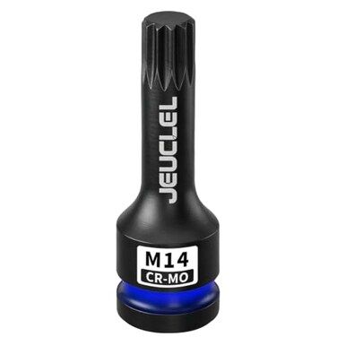 JEUCLEL M14 Triple Square Impact Spline Bit Socket, 14mm 1/2" Drive Socket