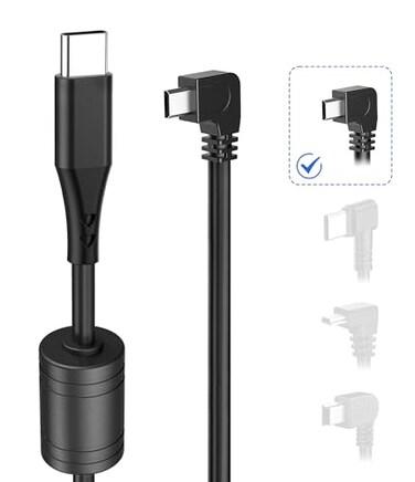 Gonifeto Dash Cam Power Cord, 10Ft USB C to Micro USB Dashcam Charger Cable
