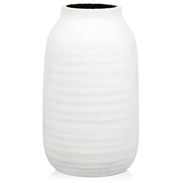 Briful Rustic Ceramic Vase 9.4 Inch, Farmhouse Table Decorative Flower Vase