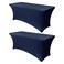Obstal 8ft Stretch Spandex Table Cover, 2 Pack, Navy Blue