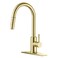 FORIOUS Gold Kitchen Faucet with Pull Down Sprayer, Modern 2-Mode High Arc