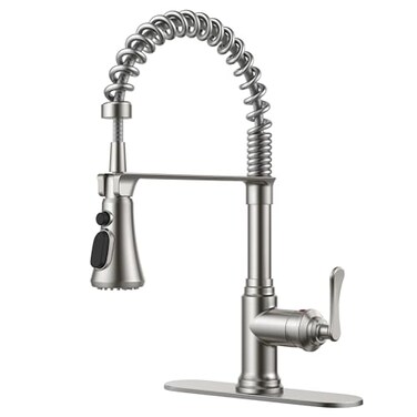 FORIOUS Rustic Kitchen Faucet with Pull Down Sprayer, Brushed Nickel
