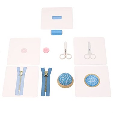 Kiddison Montessori Language Materials Objects with Identical Cards Matching Game Minitures Flash Cards Cleaning Tools Hair Accessories Sewing Items (Sewing Items