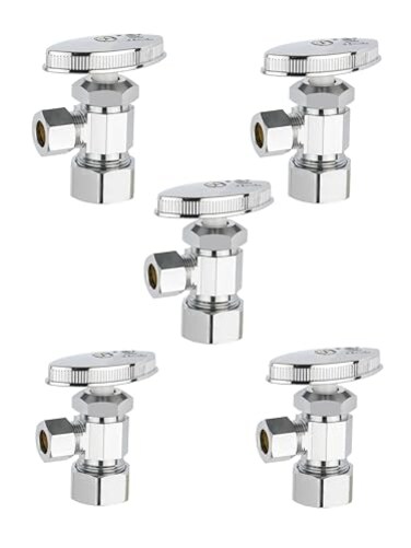 EFIELD 5Pcs Angle Compression Stop Valve,Multi-Turn(VALVE363-5
