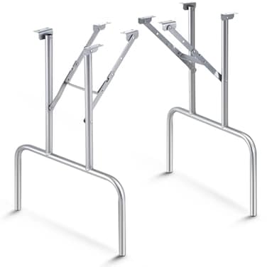 Tandefio 2 Pcs Folding Table Legs Banquet Table Legs, 28'', Silver