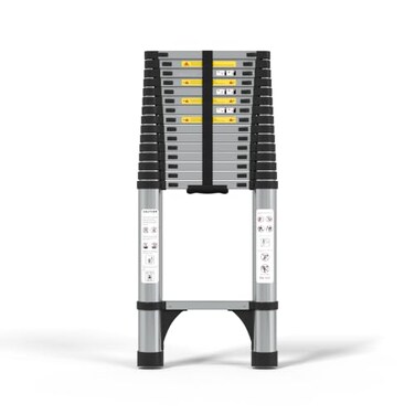 JADDUO Telescoping Ladder, 20.3 FT, Rectangular, Heavy Duty, Silver