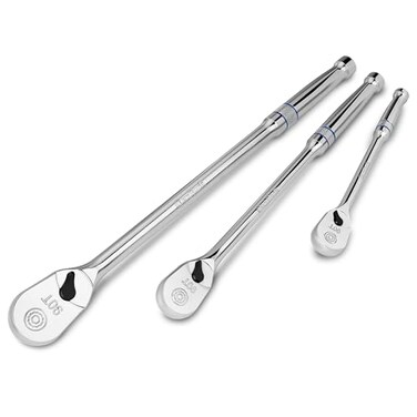 DURATECH 3-Piece Extra Long Drive Ratchet Handle, 90-Tooth Ratchet Wrench