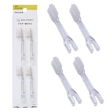 Soladey Replacement Brush Heads, 4 Count -3 Row Soft Bristle