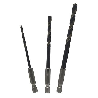Drill America 3 Piece Quick Change Cobalt Drill Set with Hex Shank, (1/8, 3/16", 1/4", COHEX Series