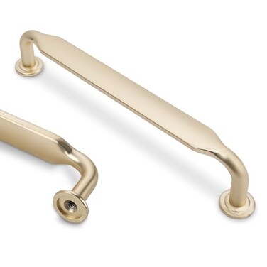 KOMOTIA 10 Pack 5 Inch Cabinet Pulls Brushed Brass Kitchen Cabinet Handles Zinc Alloy Drawer Pulls Solid Cabinet Hardware