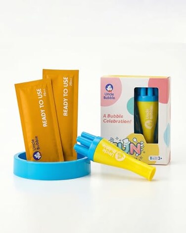 Uncle Bubble Mini Bubble Blower, Eco Pouch Version for Kids