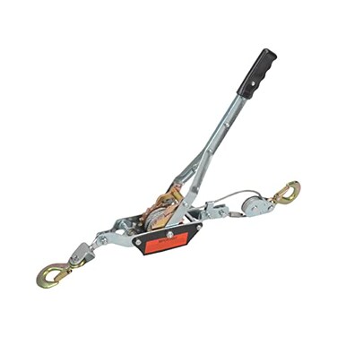 GESEXI 2 Ton Dual Gear Power Puller, Come Along Pulling Tool with 2 Hooks