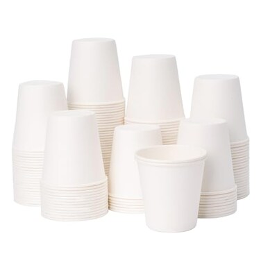 YEEHAW 3 oz 100 Pack Small White Disposable Paper Cups