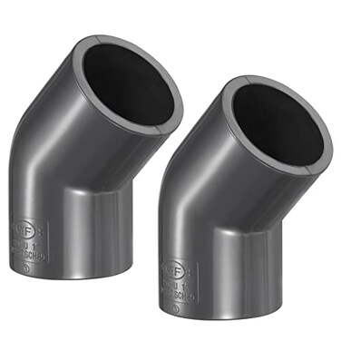 PATIKIL UPVC Pipe Fitting Elbow Schedule 80 1" Socket 45 Degree, 2 Pack