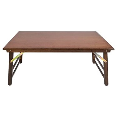UNICOO Bamboo Folding Table, Coffee Table, Kids Rectangular Foldable Activity Table for Arts, Crafts, StudyPicnic, Eco-Friendly, Space-Saving Design, No Assembly Required (Antique Brown