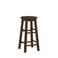 Linon Zeke Walnut Solid Wood Backless Round Counter Stool with 24 Inch Seat Height