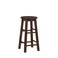 Linon Zeke Walnut Solid Wood Backless Round Counter Stool with 24 Inch Seat Height