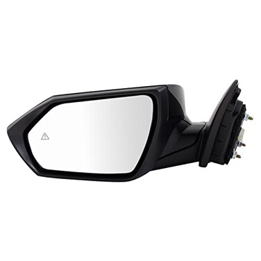 TRQ Driver Side Power Mirror without Heat Smooth Black